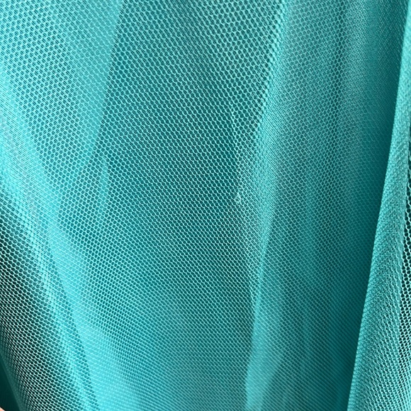 vintage style turquoise dress with netting overlay size 10 - Picture 3 of 4